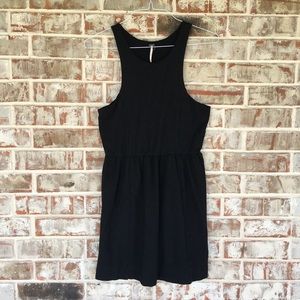 Free People Jacquard Black High Neck Mini Dress L
